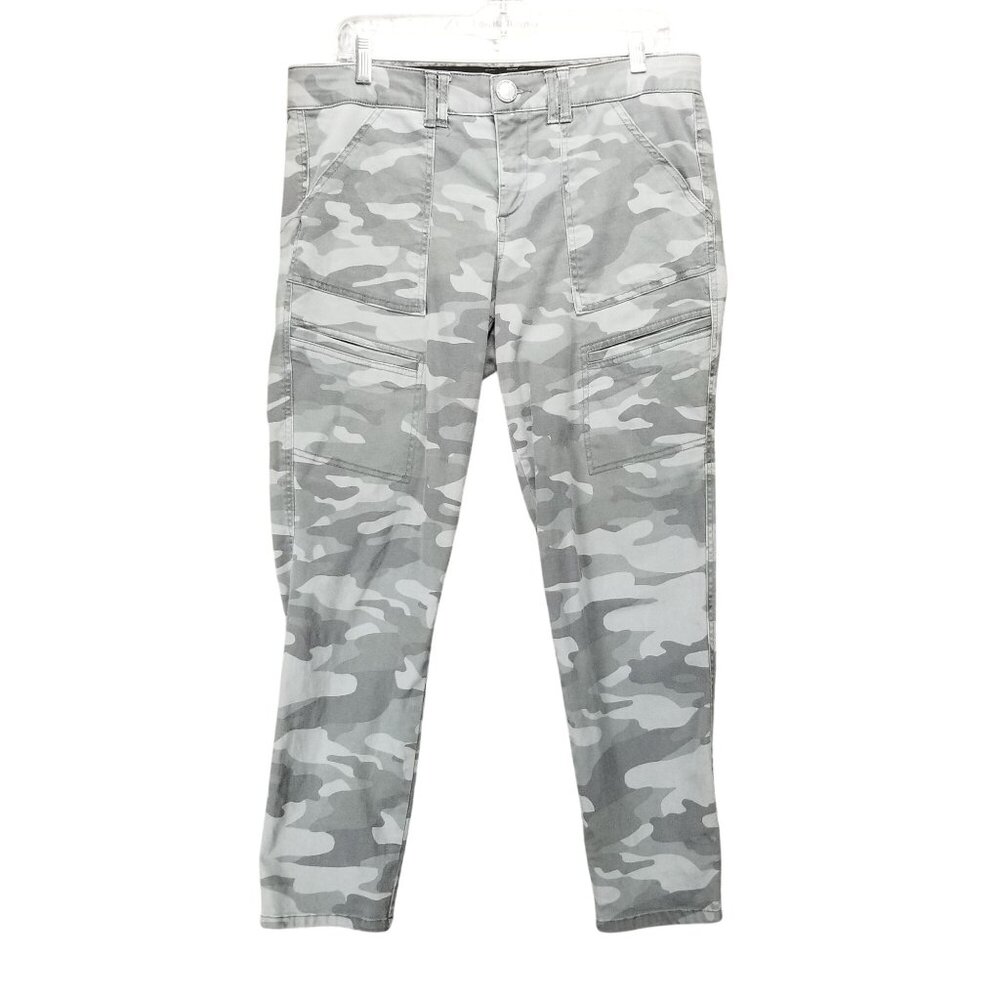 Democracy Jeans Womens 10 Gray Camouflage Ab Technology Stretch Skinny
